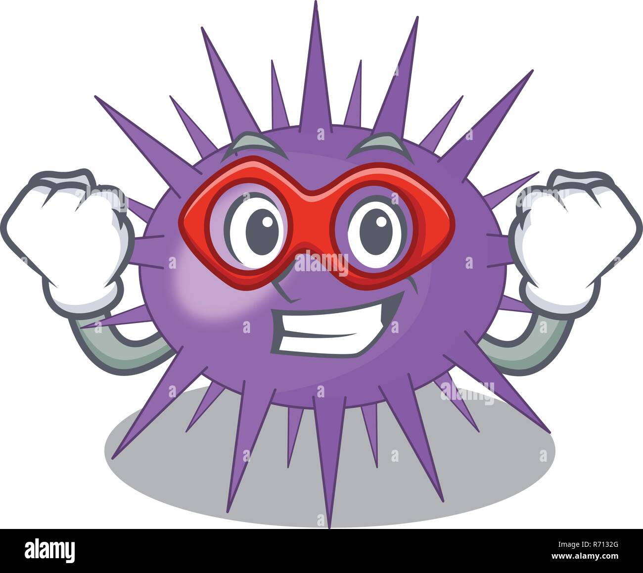 Super hero Sea urchin commonly called in cartoon Stock Vector Image