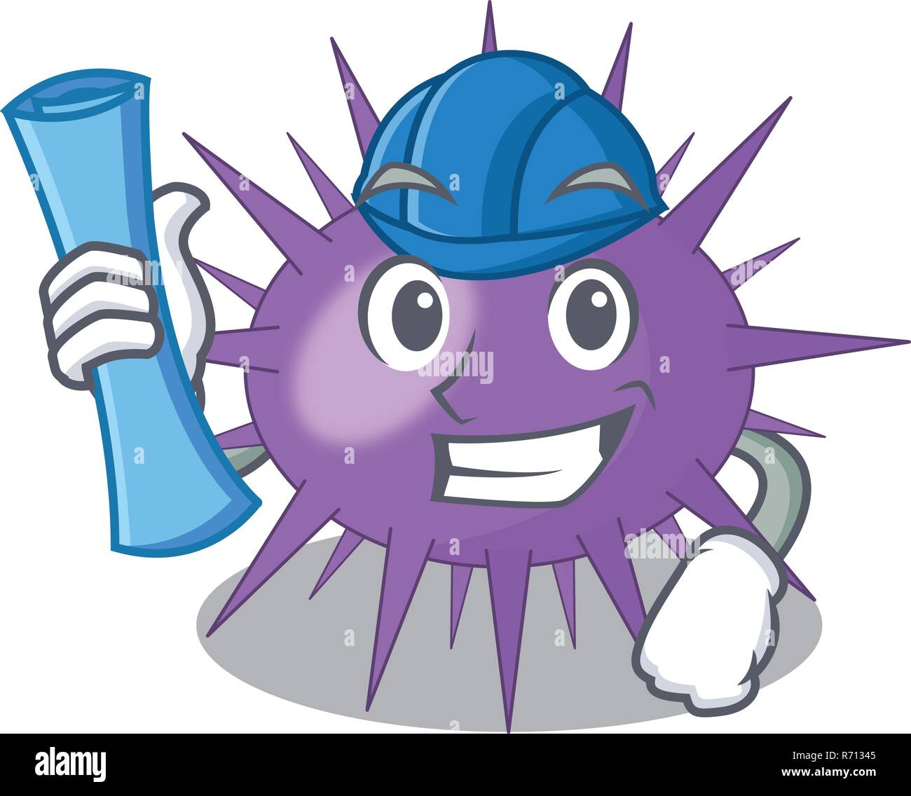 Architect Sea urchin commonly called in cartoon Stock Vector Image