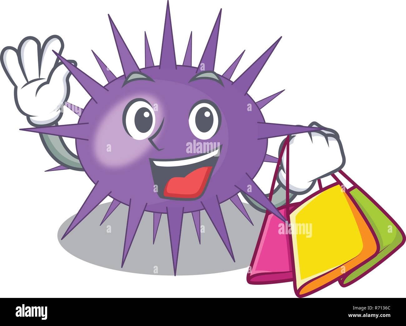 Shopping Sea urchin commonly called in cartoon Stock Vector Image & Art