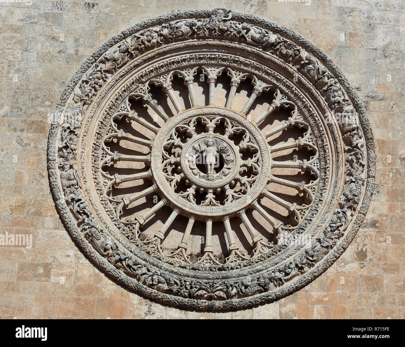 Rosette, Cathedral of Santa Maria Assunta, Ostuni, Apulia, Italy Stock Photo