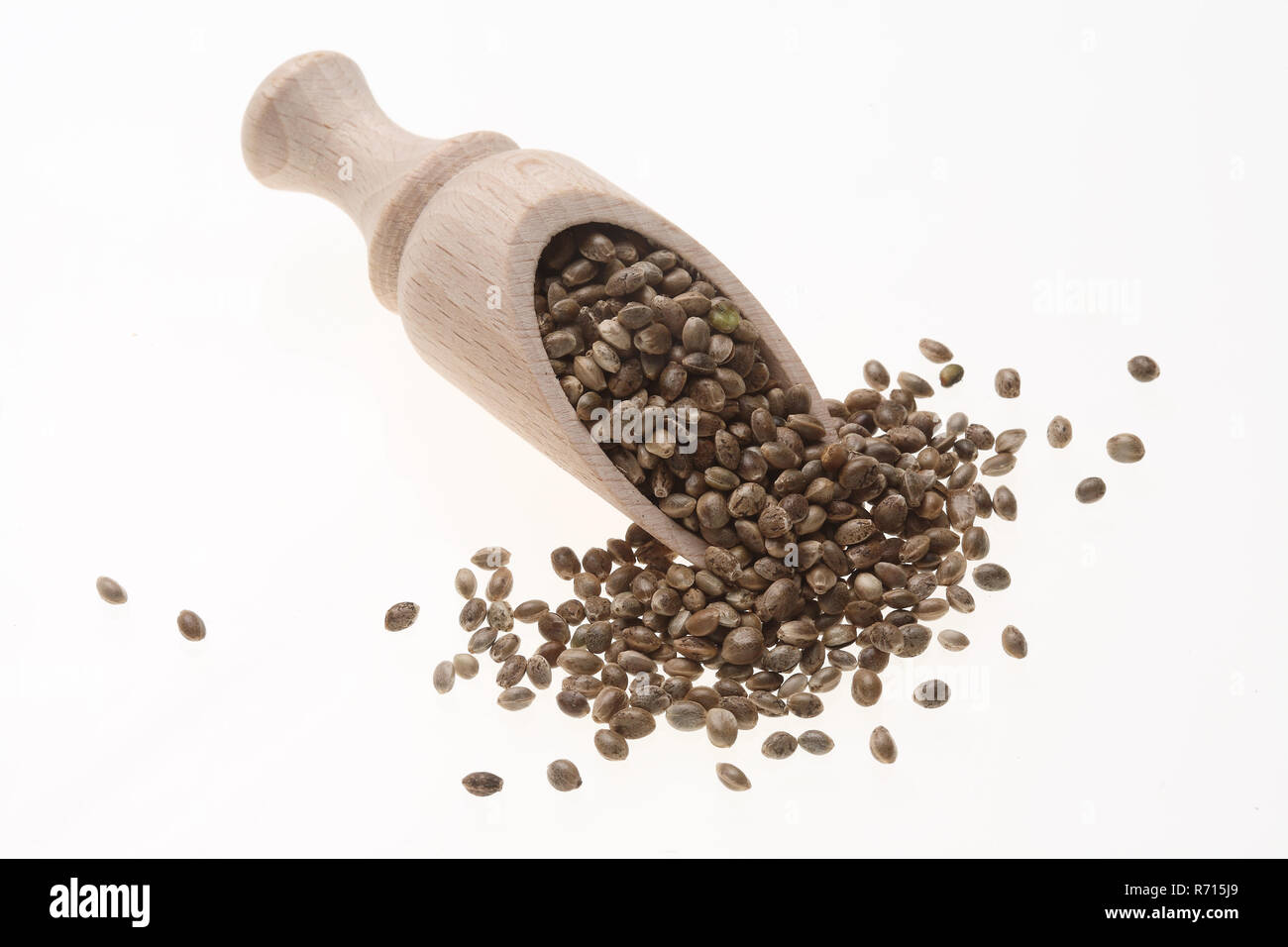 Hemp seeds (Cannabis sativa) Stock Photo