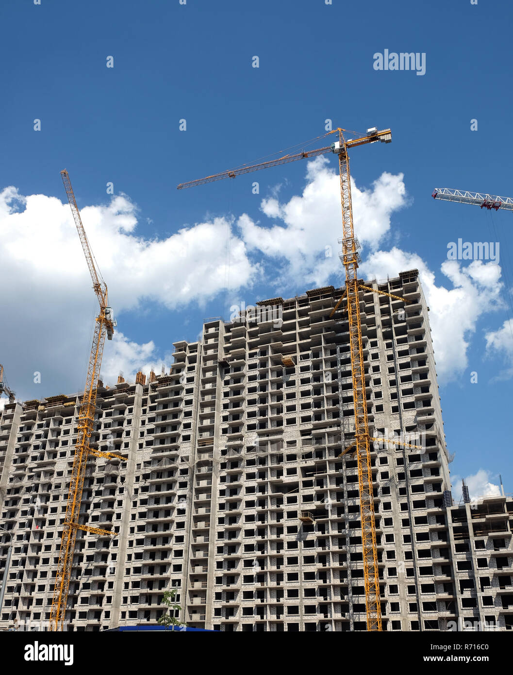 New high-rise modern apartment buildings construction in process ob ... - Contemporary Apartment Building Construction Safety Training