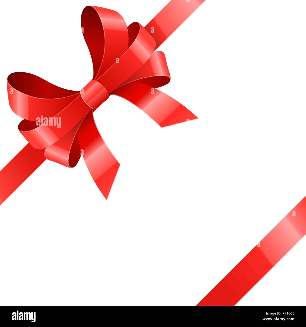 Red ribbon bow. Diagonal wrapped gift Stock Vector Image & Art Alamy