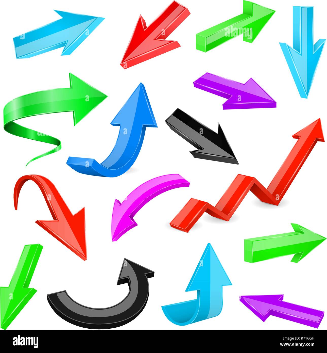 Colored 3d shiny arrows Stock Vector Image & Art - Alamy