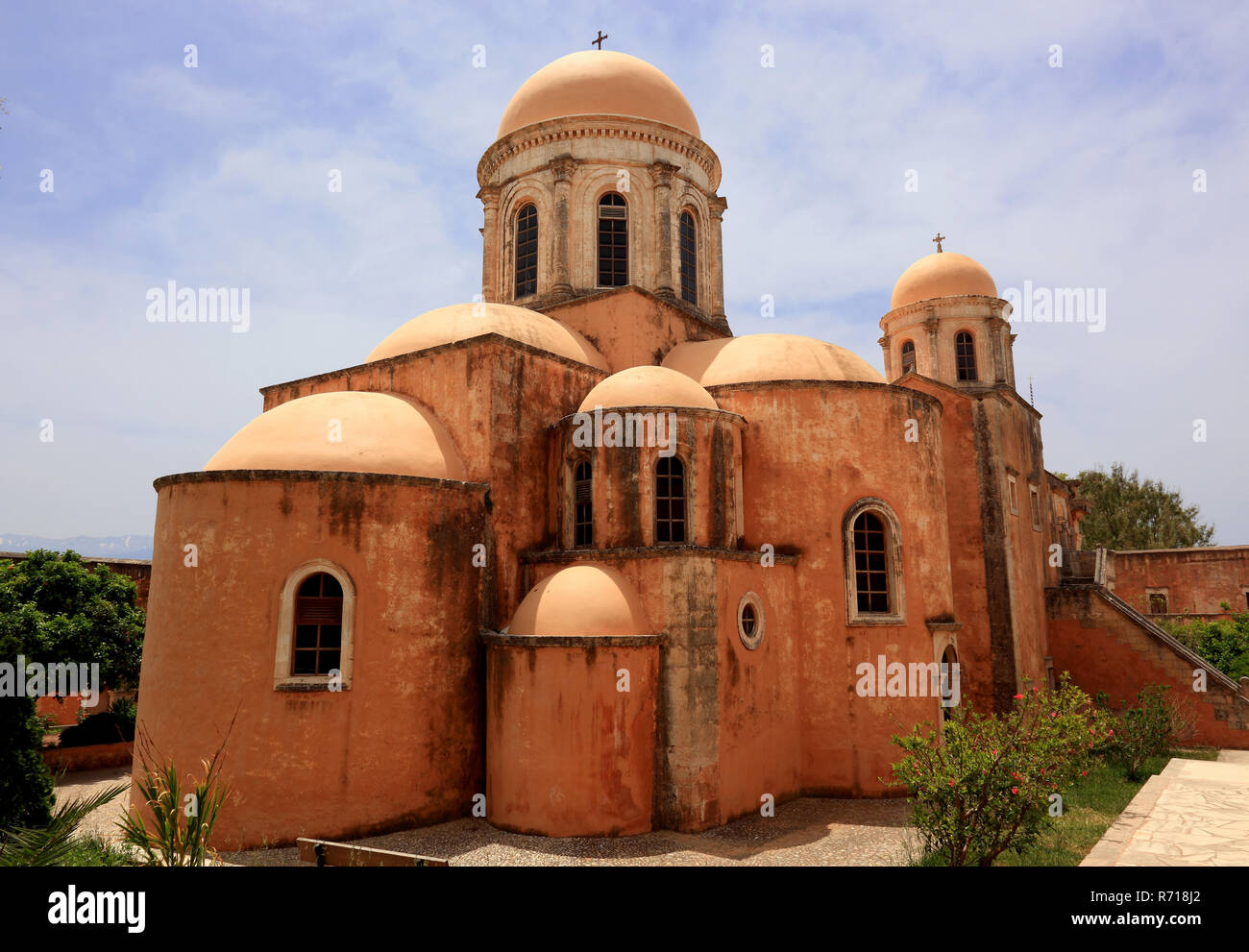 Agia Triada, Holy Trinity Monastery, cross-domed church, Akrotiri Peninsula, Crete, Greece Stock Photo