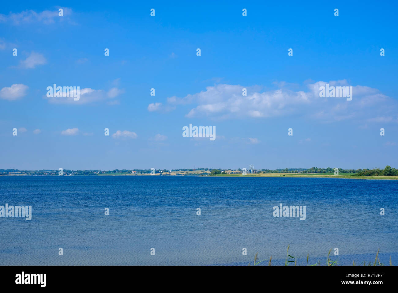 The sound of Ulvsund, as seen from Moen Island, Denmark, Scandinavia, Europe. Stock Photo
