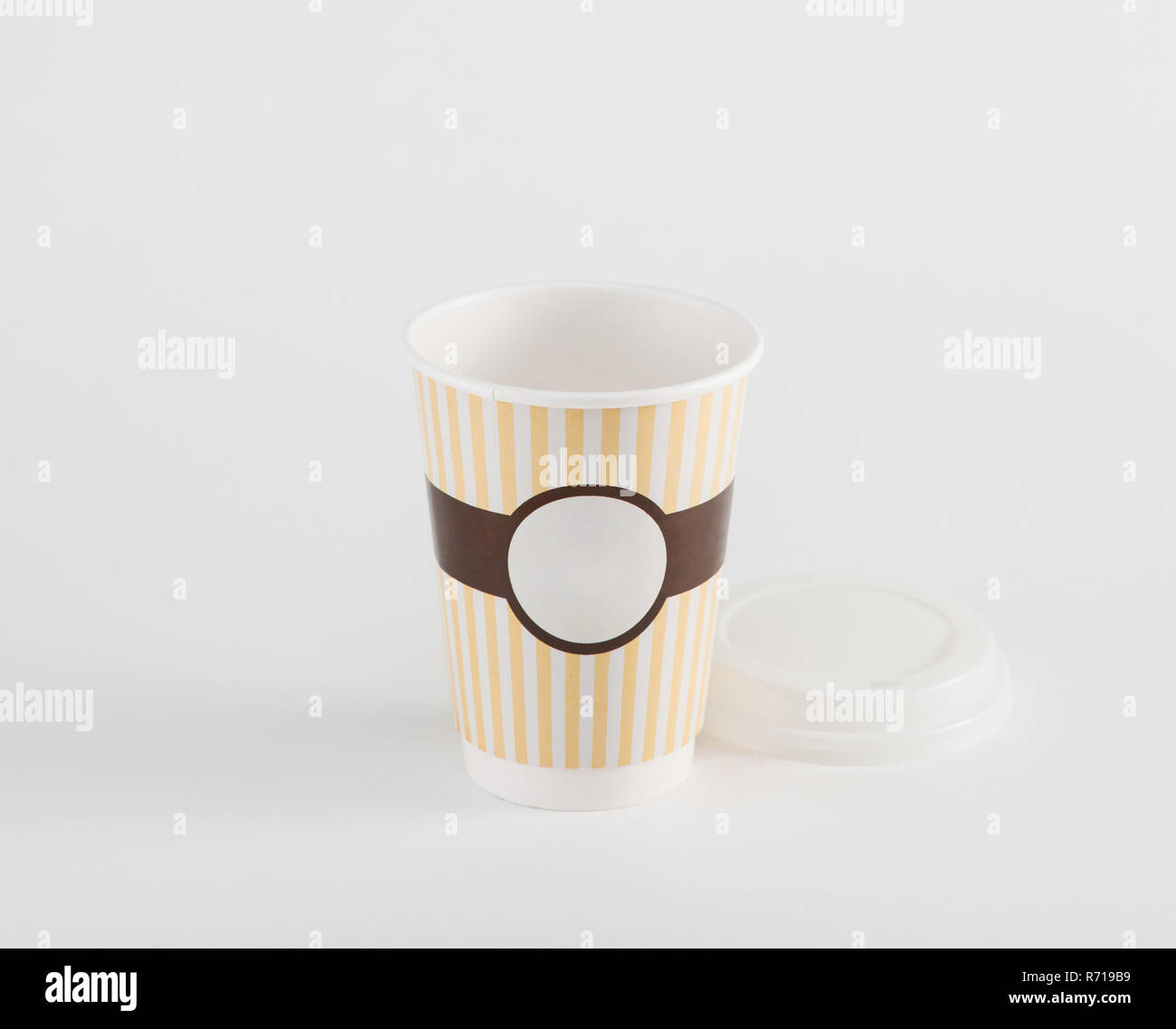 empty coffee paper cup in takeaway isolated on white background Stock ...