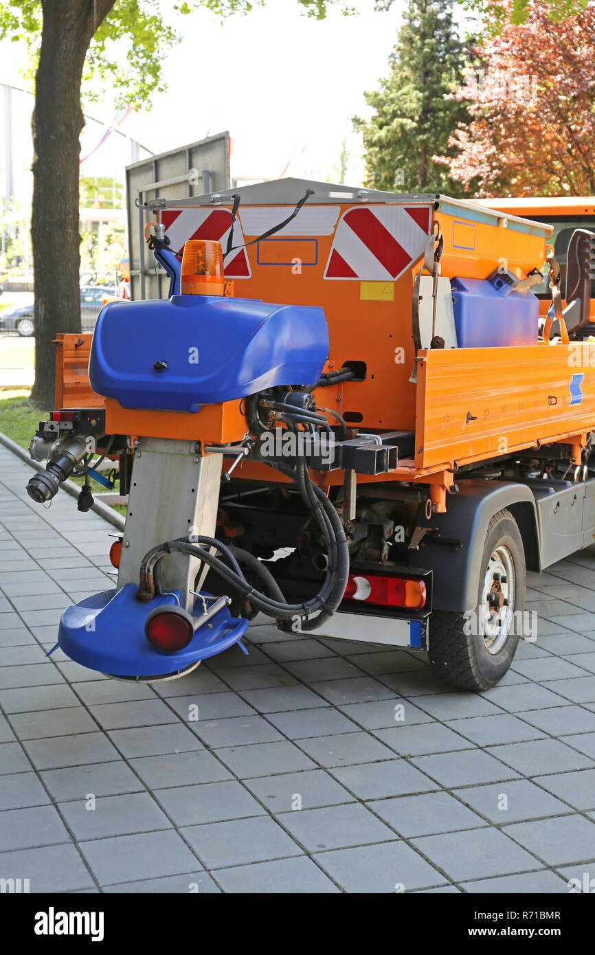 Salt Spreading Truck Stock Photo Alamy
