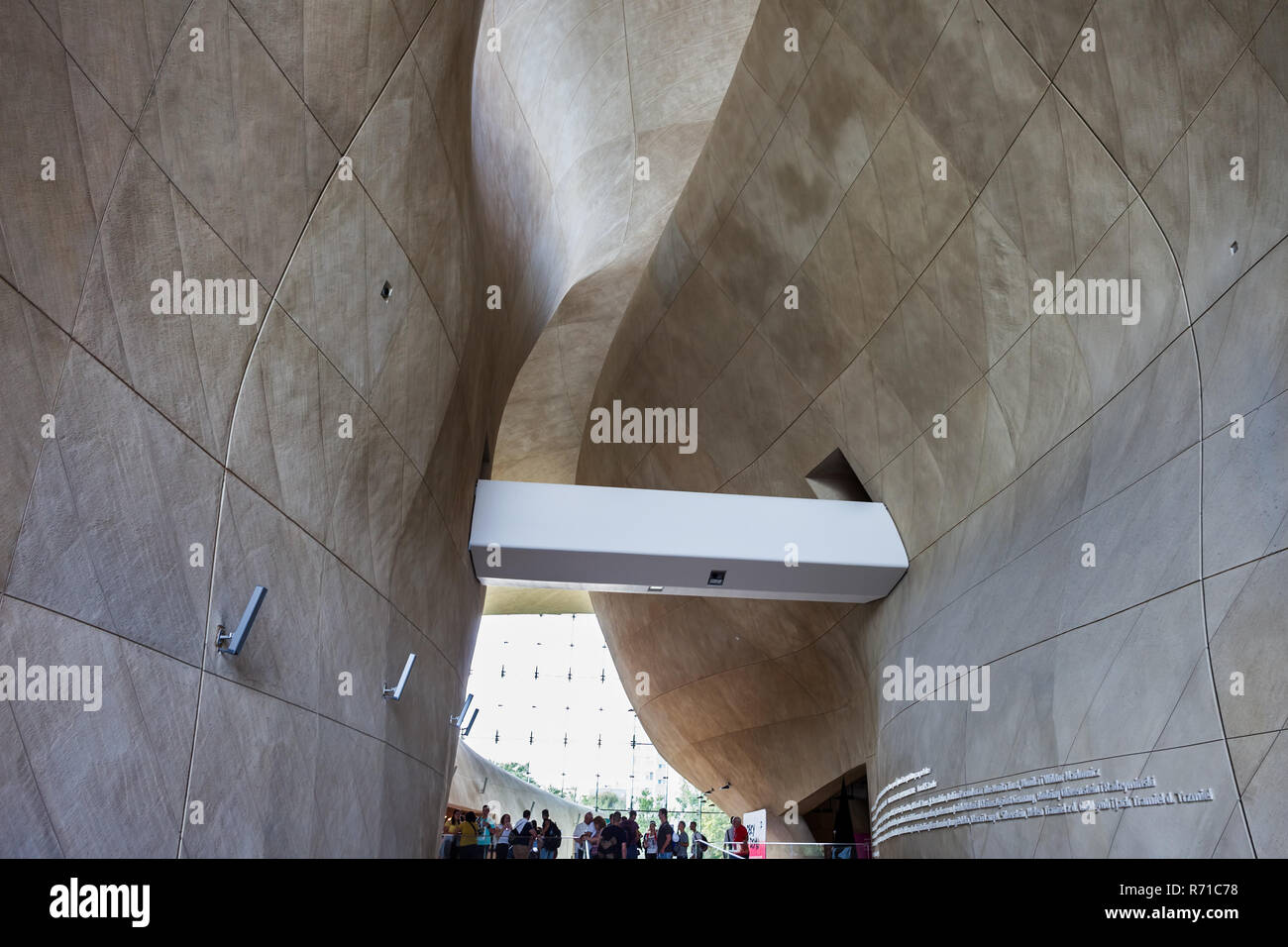 Poland, Warsaw, contemporary, modern interior architecture of the POLIN Museum of the History of Polish Jews Stock Photo