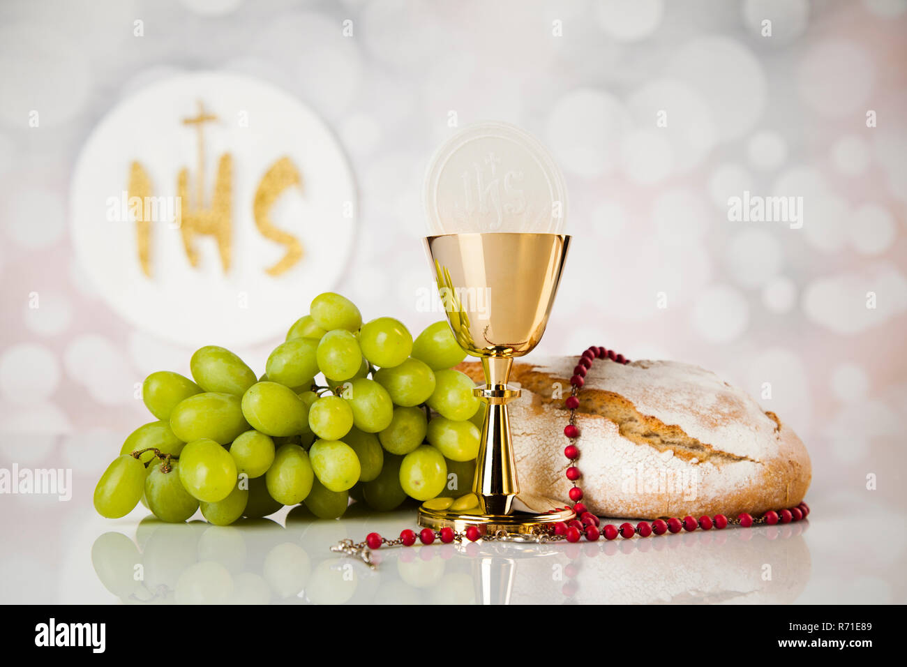 Holy communion for christianity religion, elements on white background  Stock Photo - Alamy