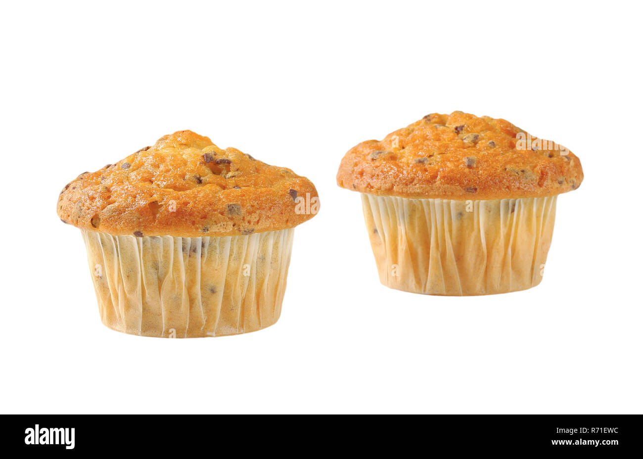 Two Stracciatella Muffins Stock Photo