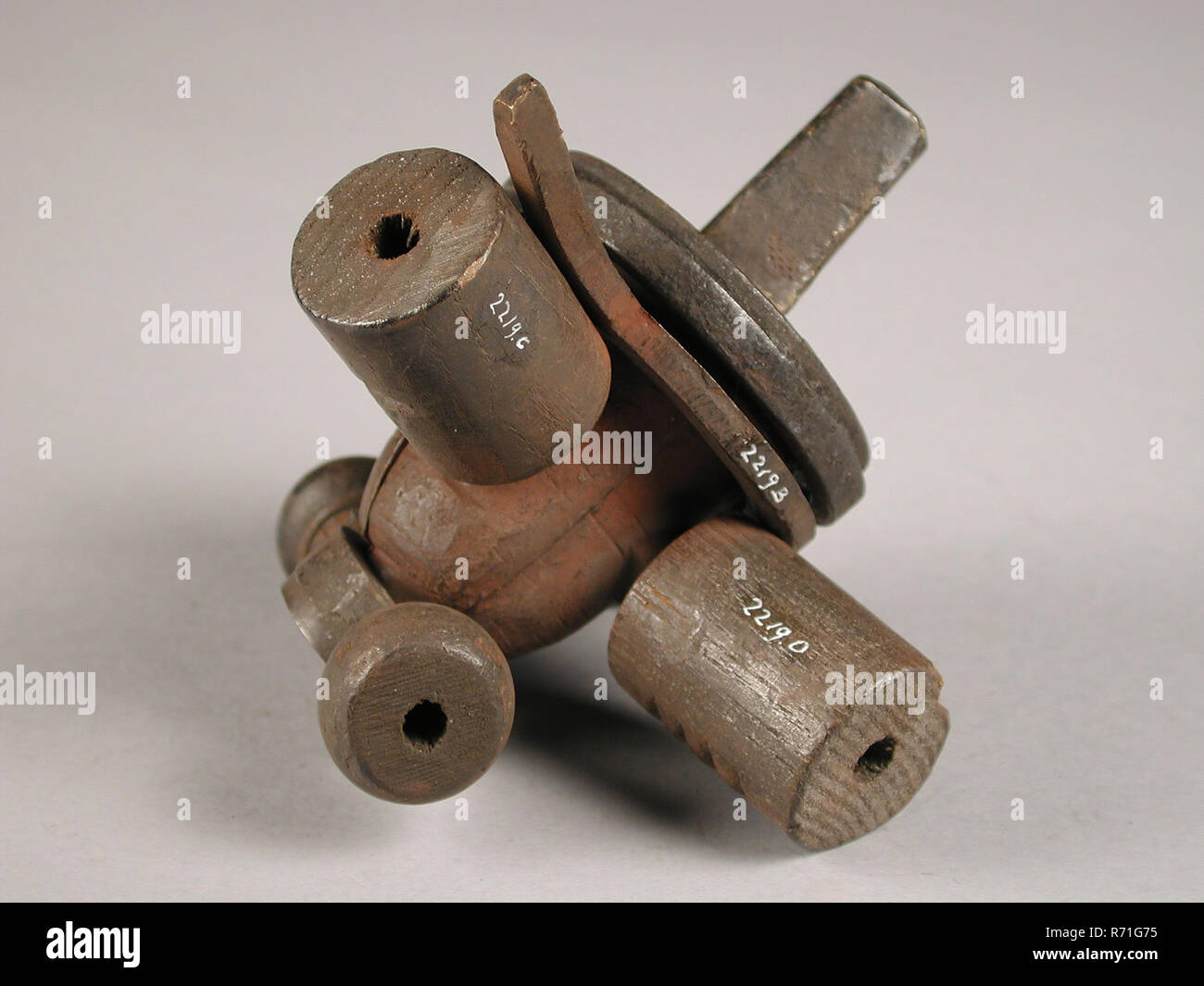 Sevenpiece bronze mold for the head of spreader, cast molding tool