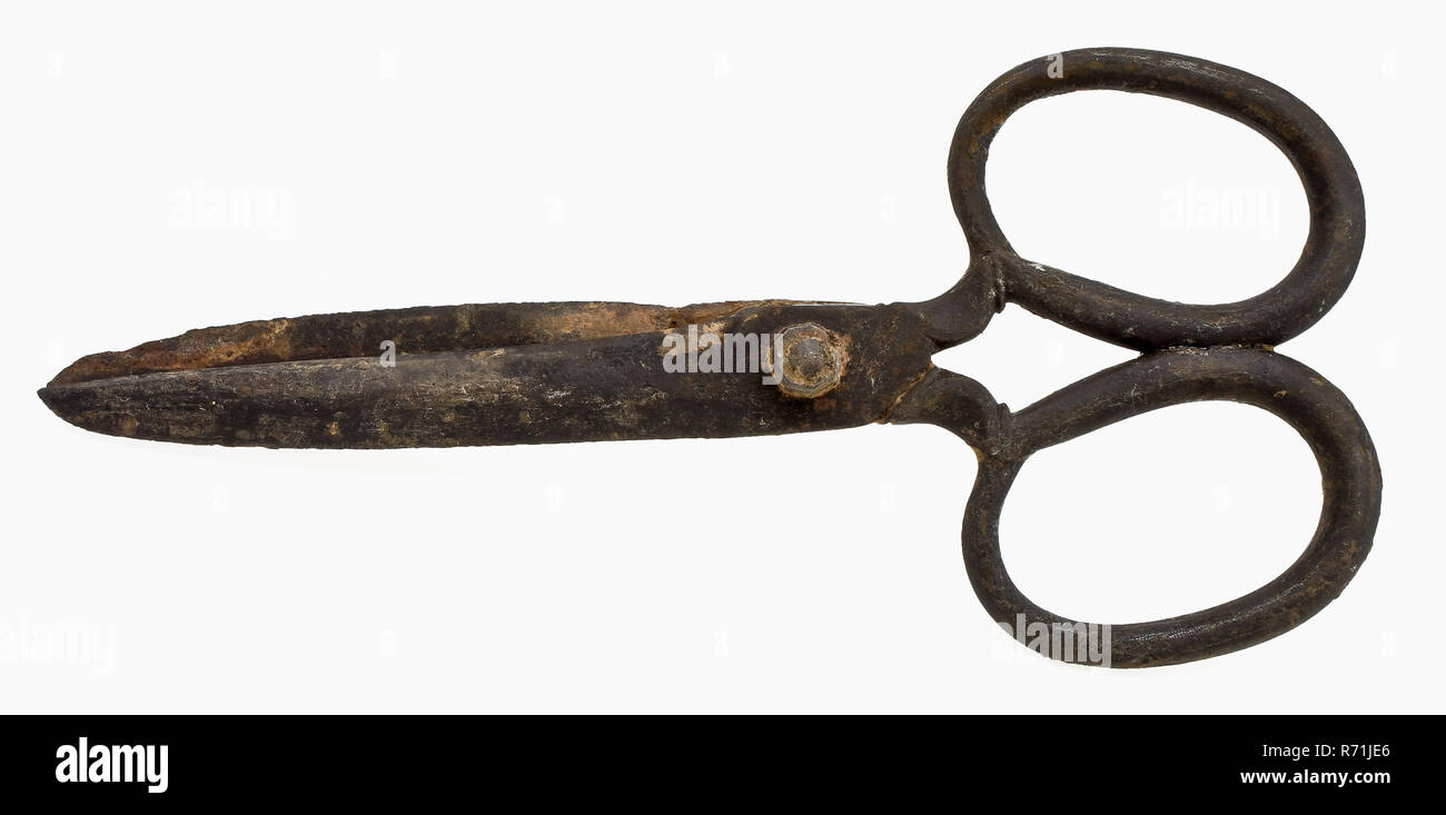 Large tailor s scissors or textile scissors of iron and with extra