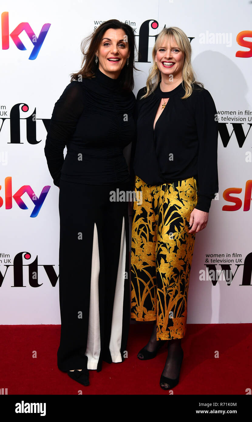 Lucy Ainsworth Taylor and Angela Barson attending the Women in Film and TV Awards 2018, held at the Hilton in London Stock Photo