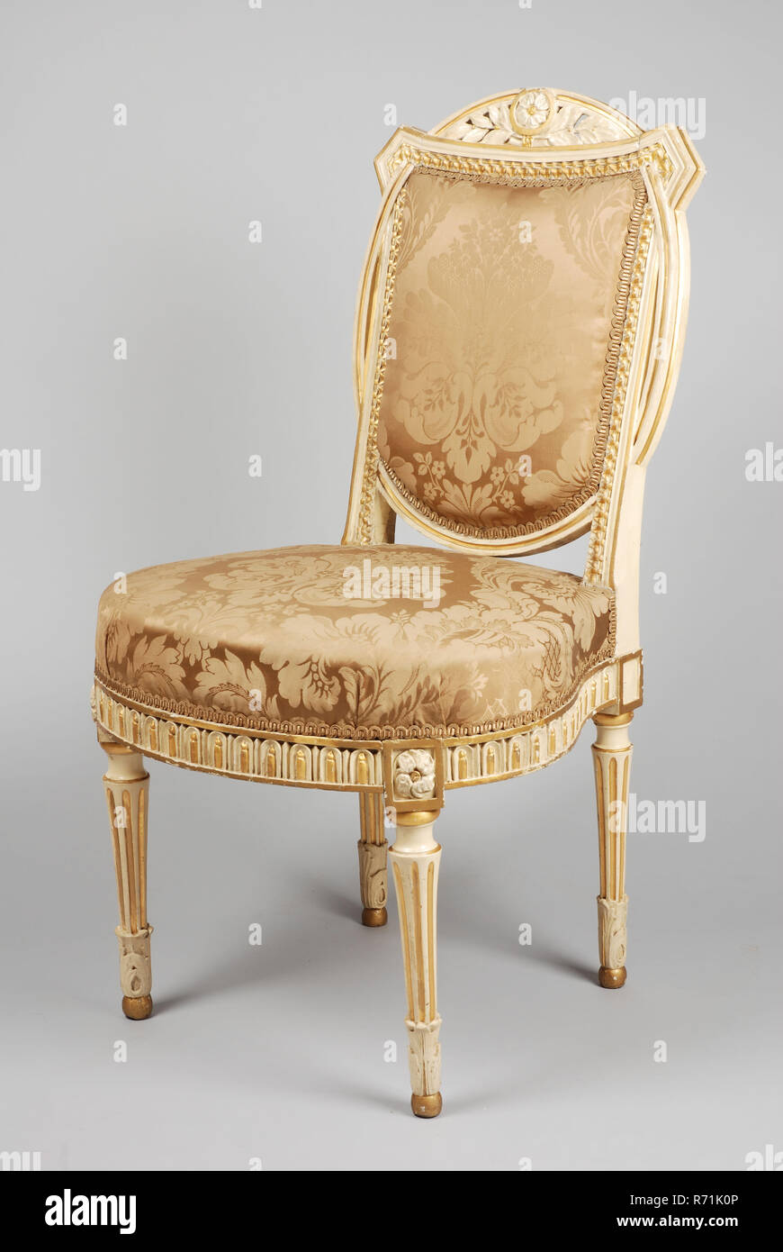 White Painted Partly Gilded Louis Seize Chair Chair Furniture