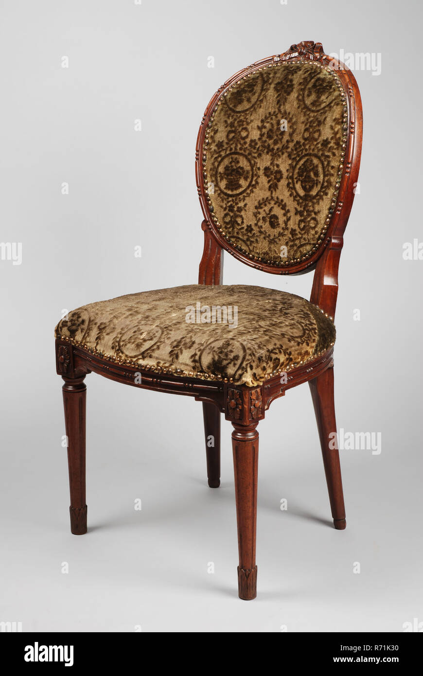 Mahogany Louis Seize medallion chair, medallion chair seat seating