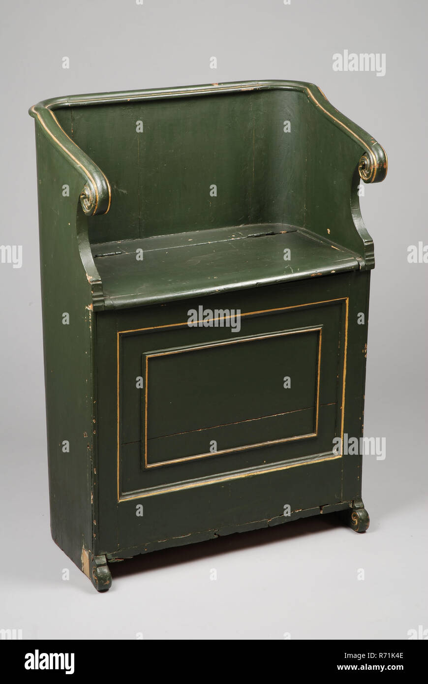 Green Painted Wooden Single Bench Pew Bench Furniture Wood