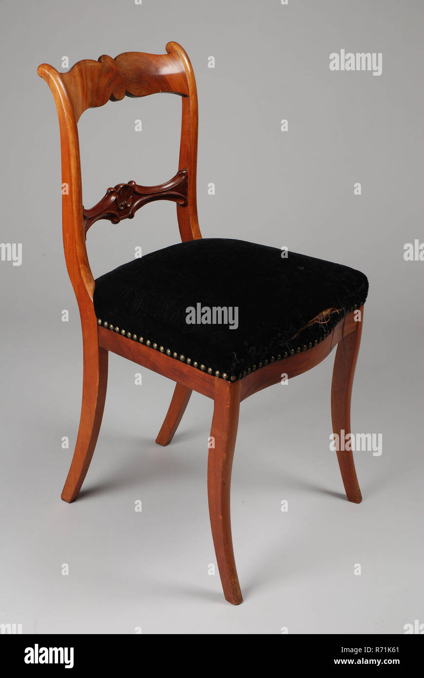 Mahogany Biedermeier Straight Chair Upright Chair Seat Furniture