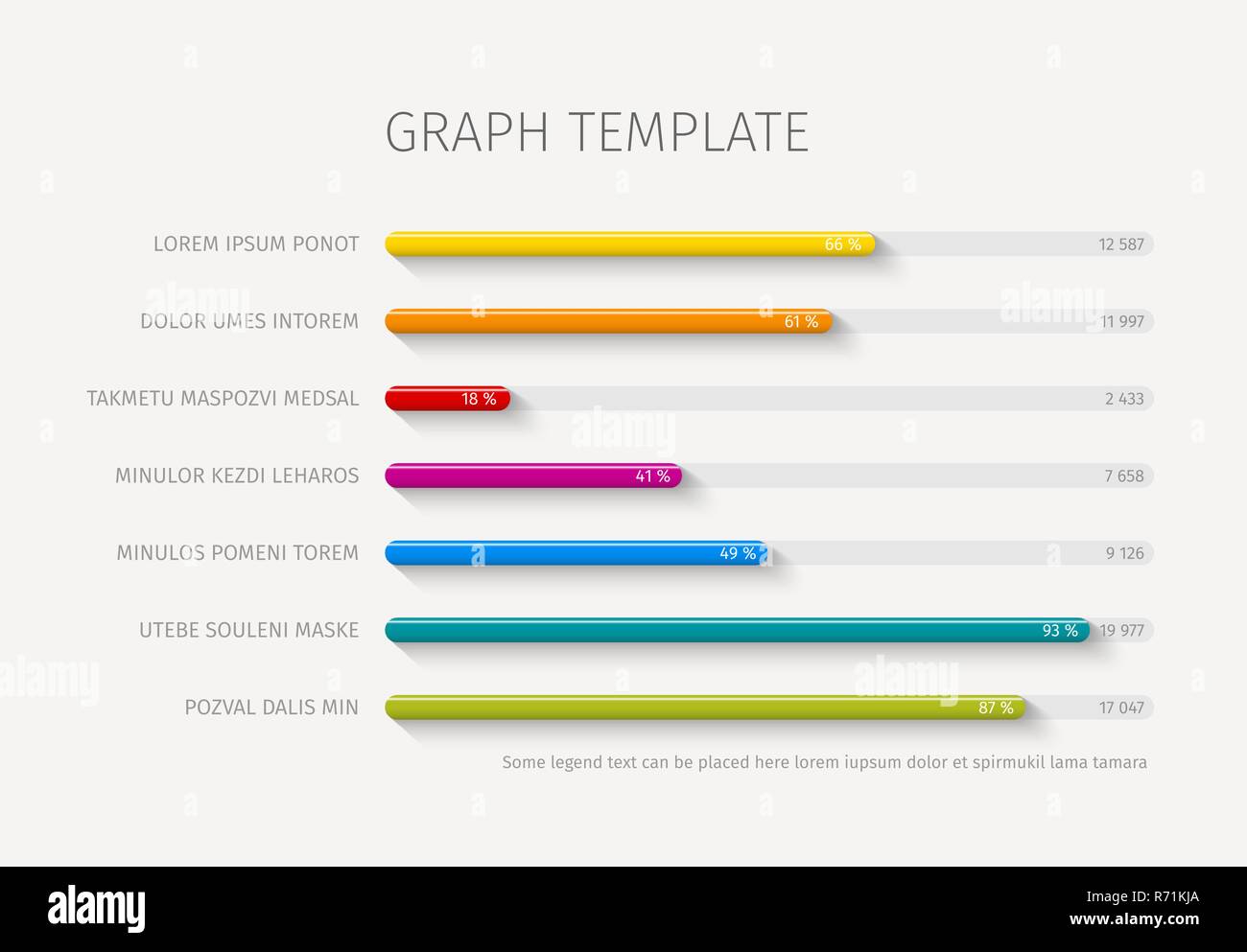 Vector flat design statistics column horizontal graph template for your ...