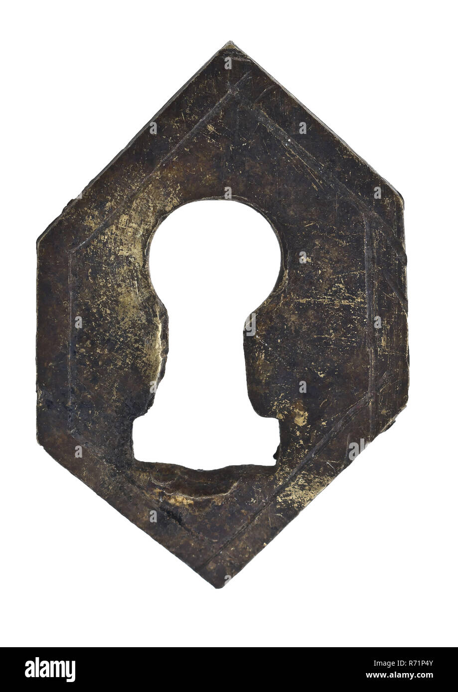 Lock fitting for cupplate or chest, fitting lock closing device soil