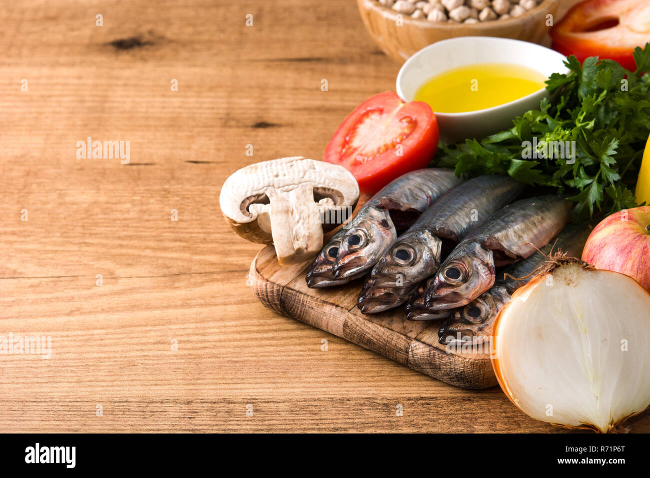 Healthy eating. Mediterranean diet. Fruit,vegetables, grain, nuts olive