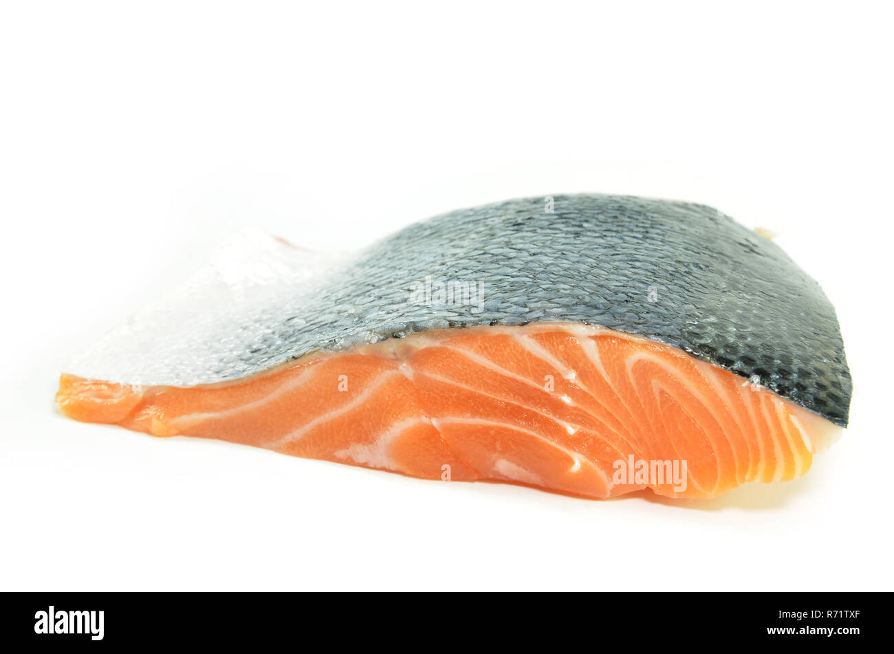 Fresh salmon fillet isolated Stock Photo - Alamy