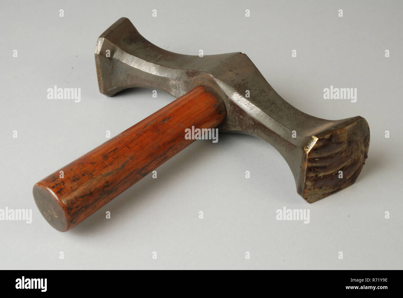 Pewter hammer, hammer from casting, hammer tool kit metal iron wood