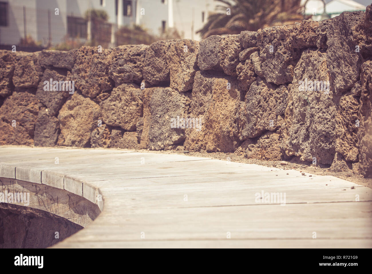 circle bench seat in Spain Stock Photo Alamy