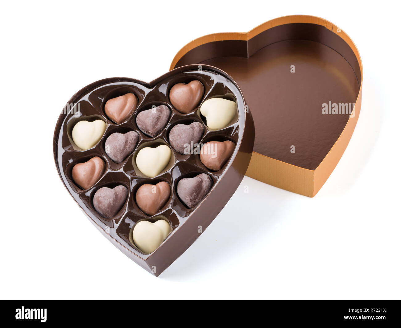 Box of Heart Shaped Chocolates. Valentines Candy Stock Photo - Alamy