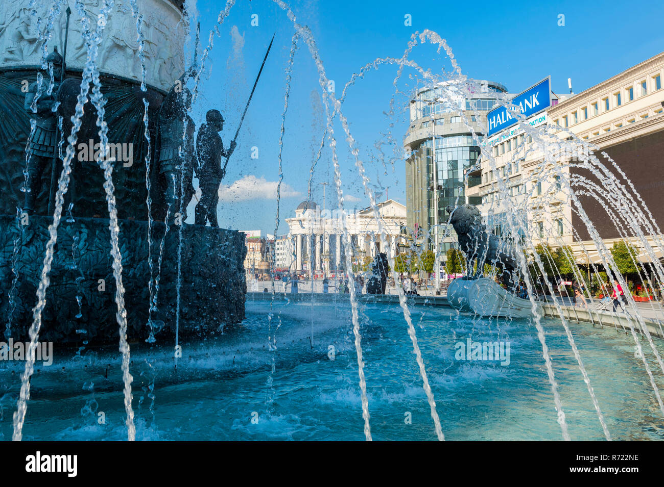 Alexander the Great Fountain, Macedonia Square, Skopje, Macedonia Stock Photo