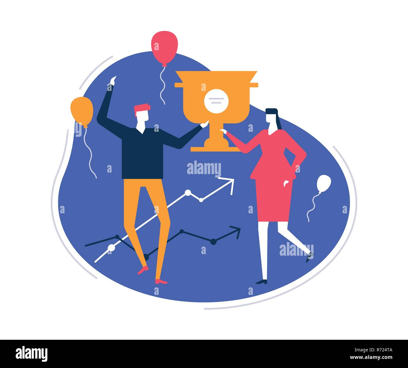 Business success - flat design style colorful illustration Stock Vector ...