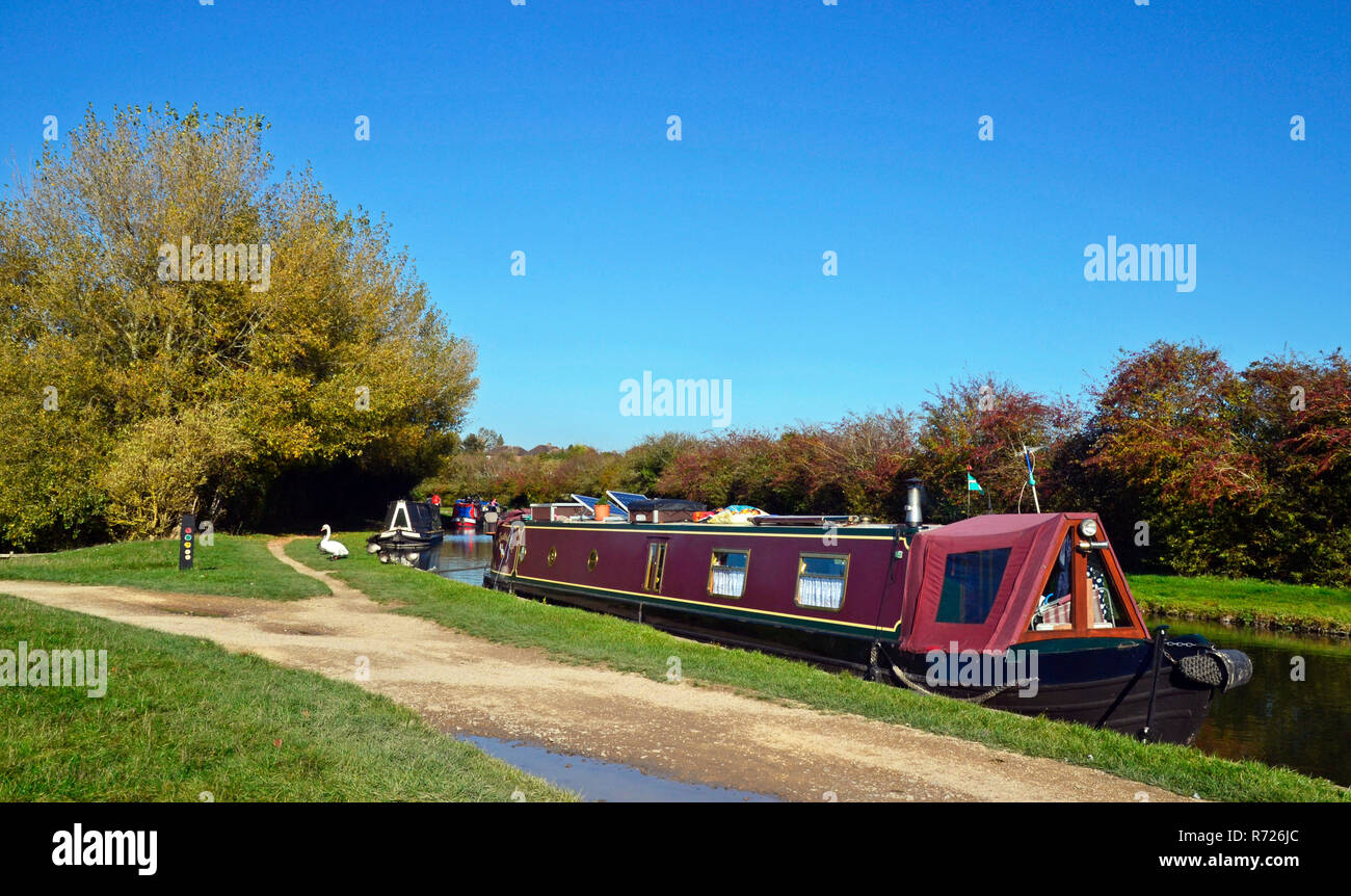 Boats on the Grand Union Canal, Aston Clinton, UK Stock Photo