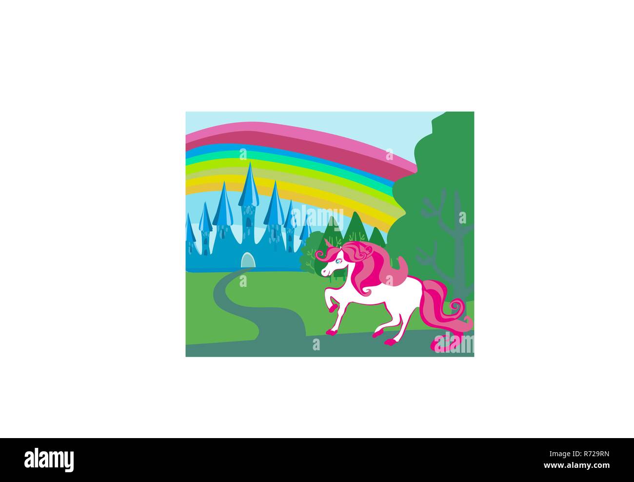 Card with a cute unicorn Stock Vector Image & Art - Alamy