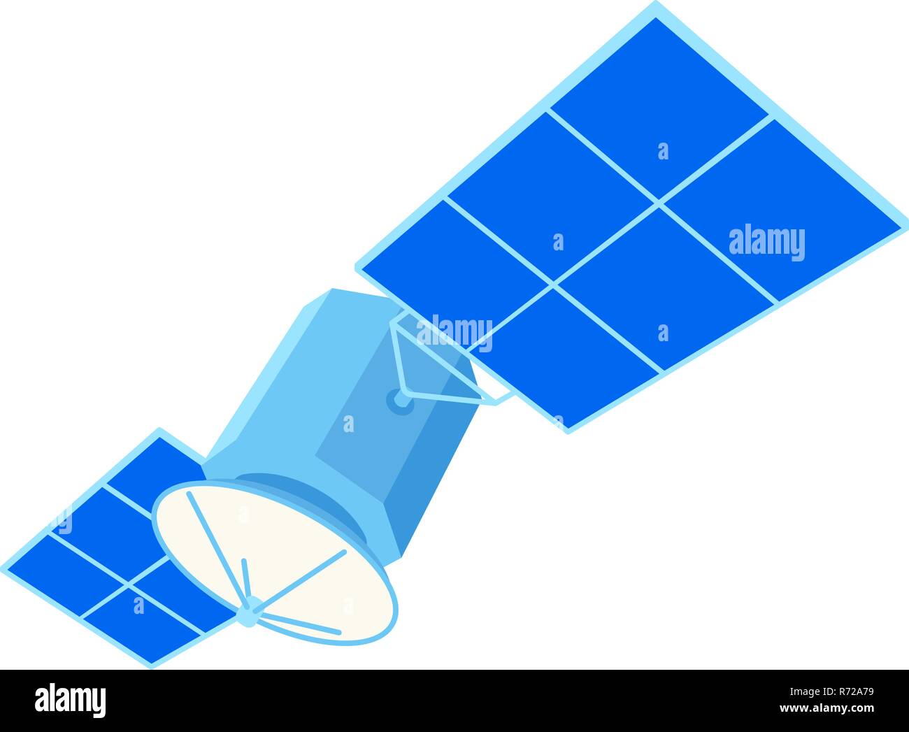 Colorful cartoon communication satellite Stock Vector