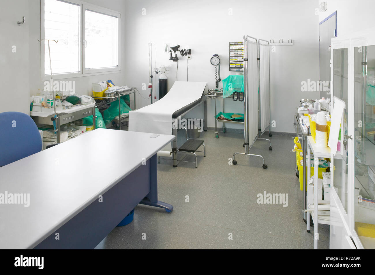 Hospital doctor consulting room. Healthcare equipment. Medical