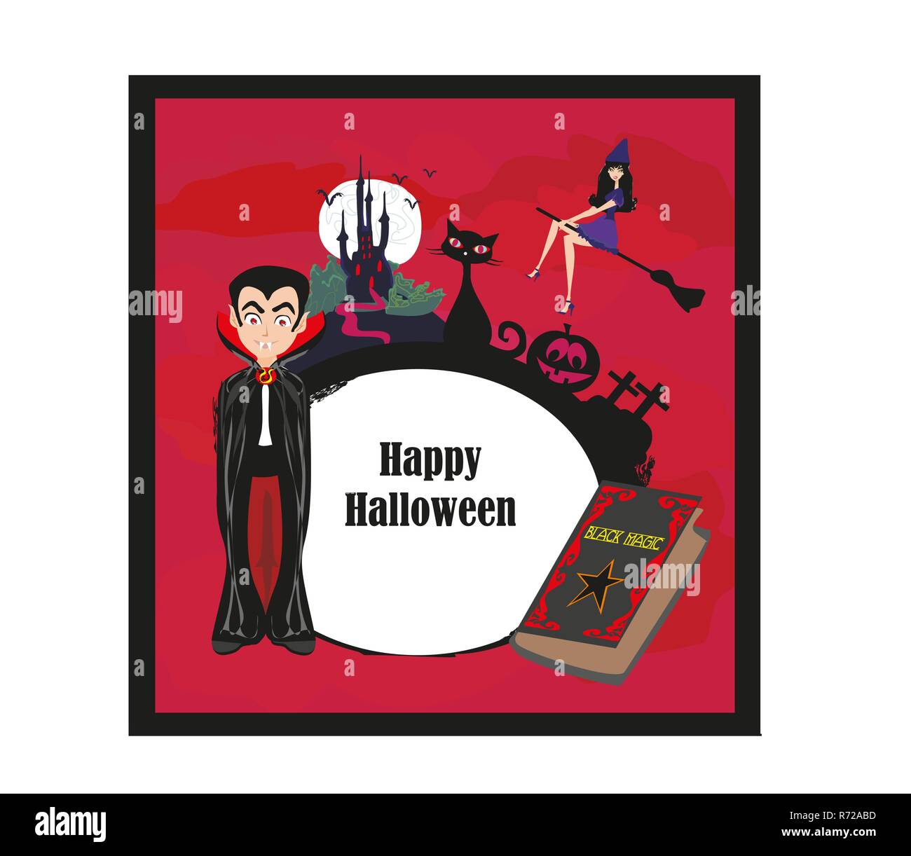 Happy halloween card Stock Vector