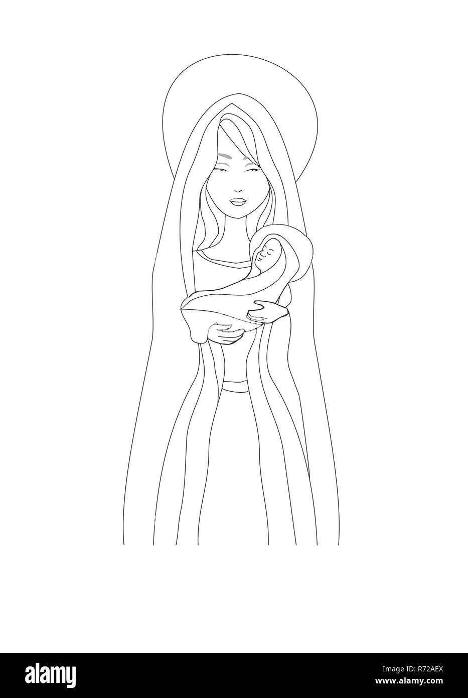 Madonna and child Jesus Stock Vector Image &amp; Art - Alamy