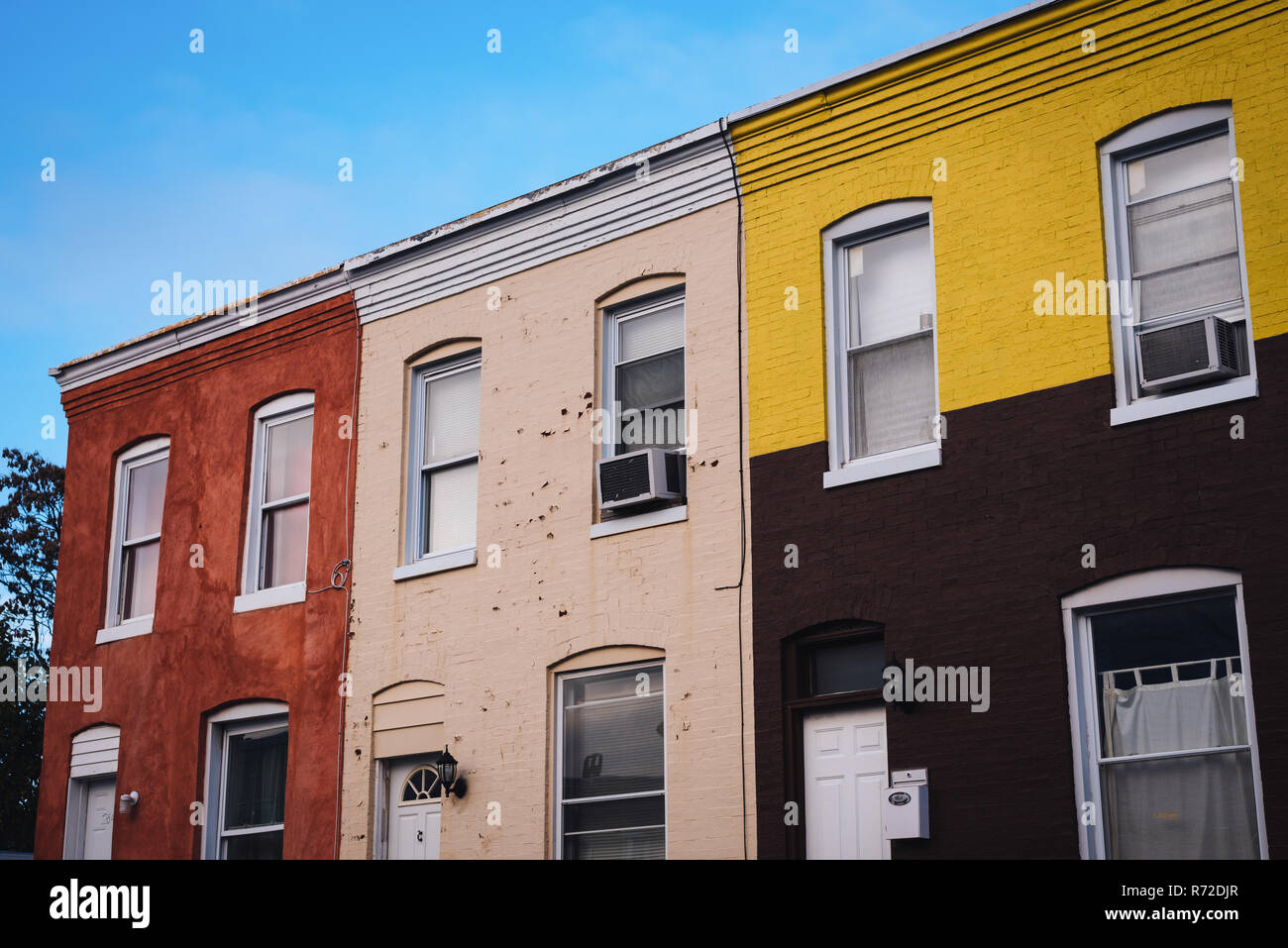 Colorful row houses in Remington, Baltimore, Maryland Stock Photo Alamy