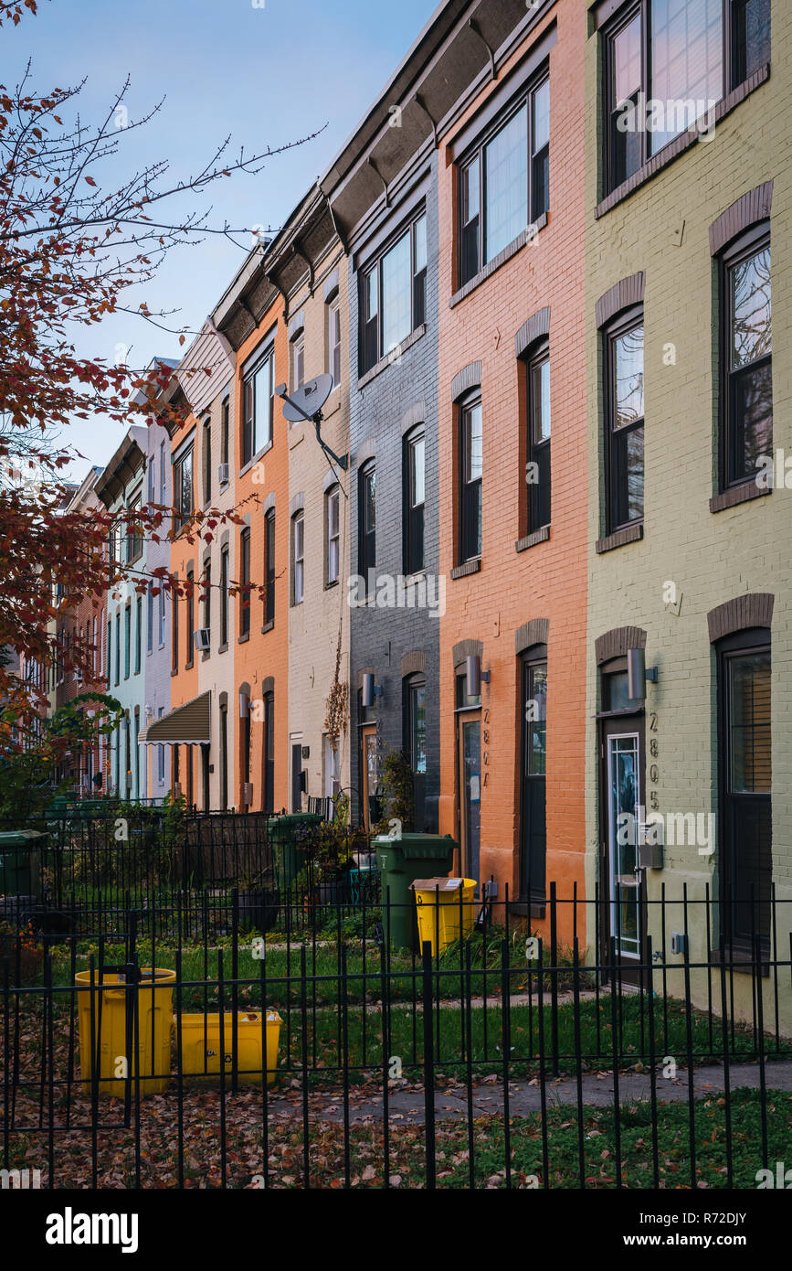 Colorful row homes in Remington, Baltimore, Maryland Stock Photo Alamy