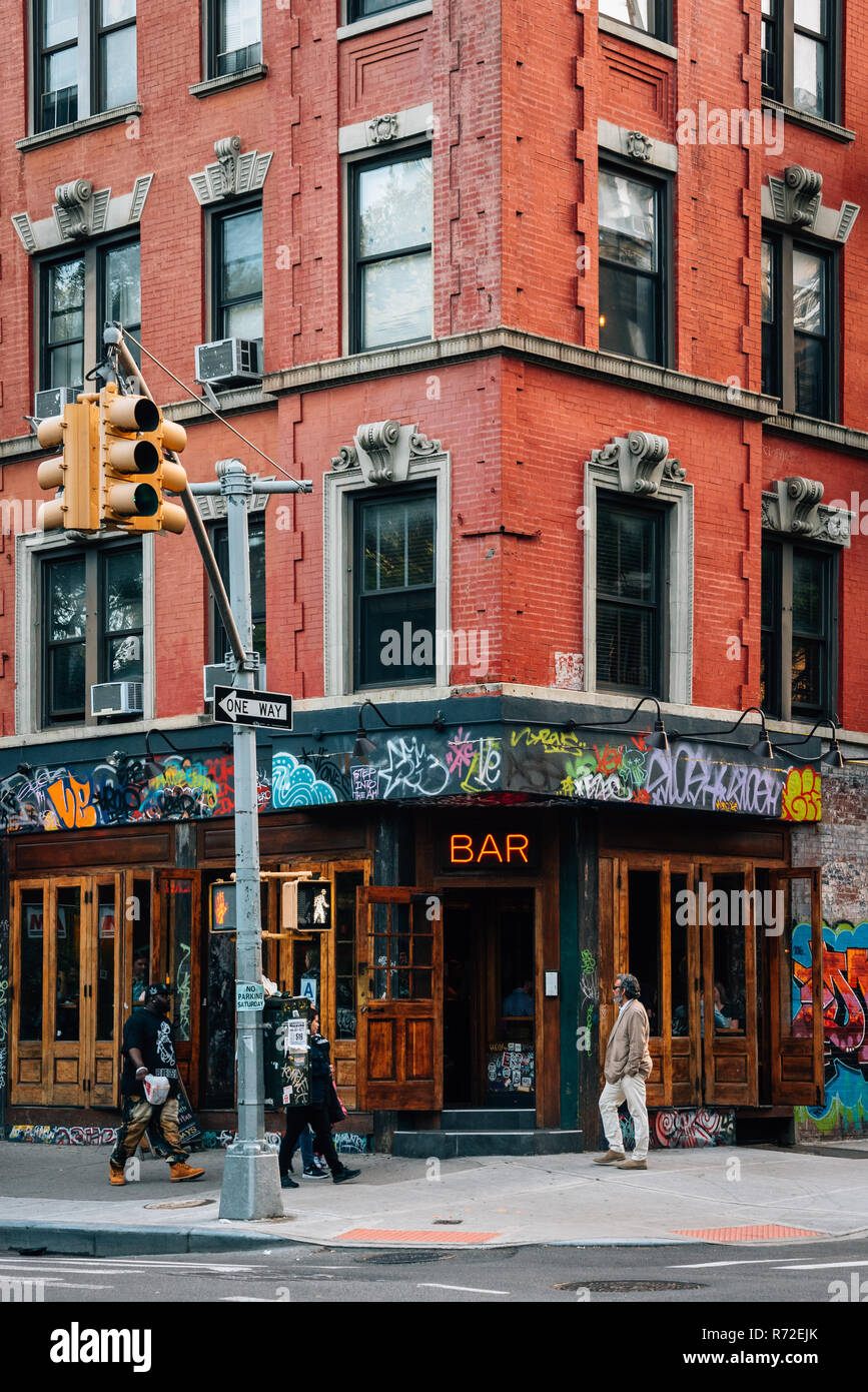 A bar in the East Village, Manhattan, New York City Stock Photo Alamy