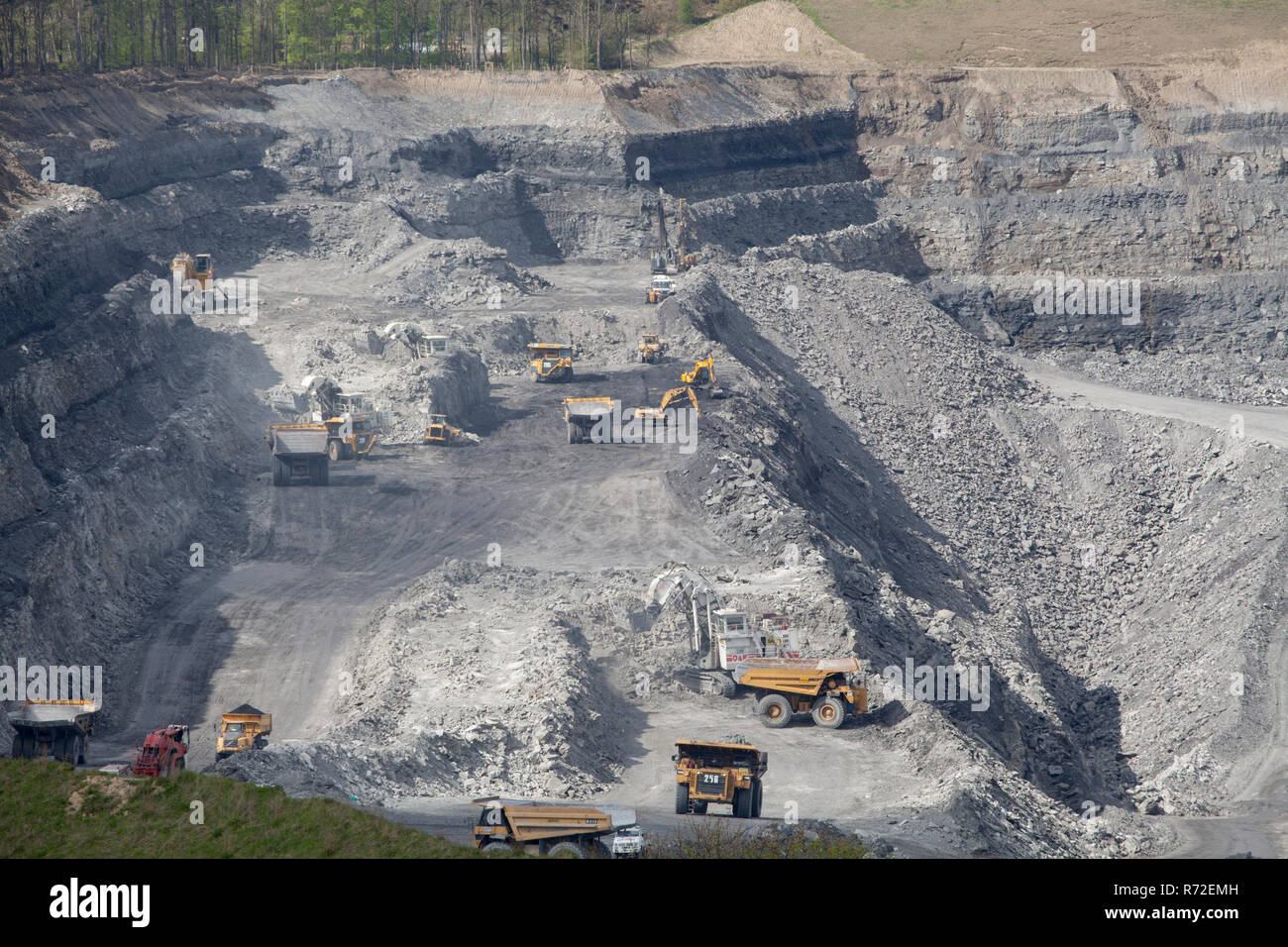 Shotton Surface Mine is an open cast coal mine operated by Banks Group  near the A1 at Stannington in Northumberland. Stock Photo