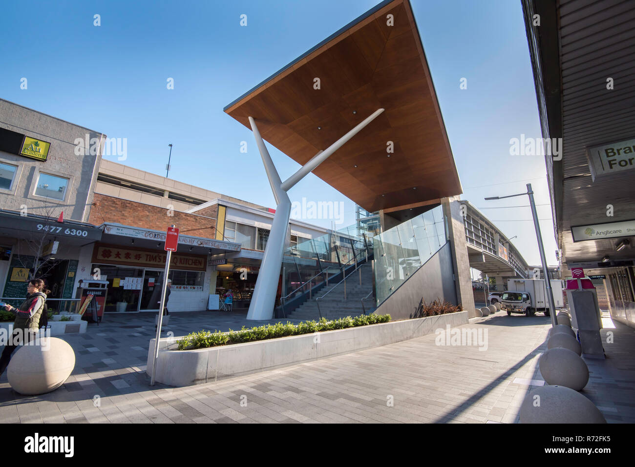 The 2017 completed all weather pedestrian bridge that joins Hornsby