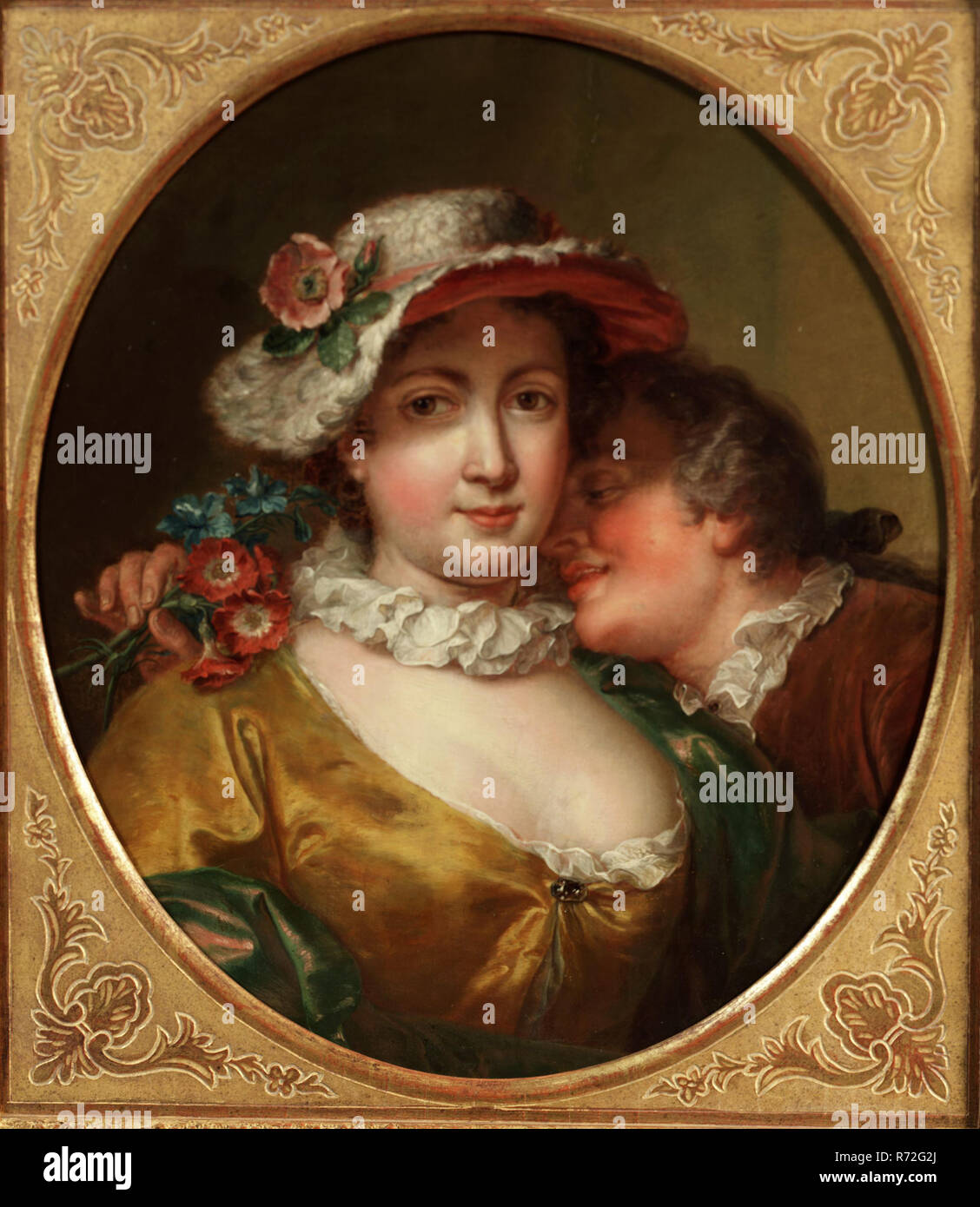 Gerard Sanders Portrait Of An Amorous Couple Portrait Painting