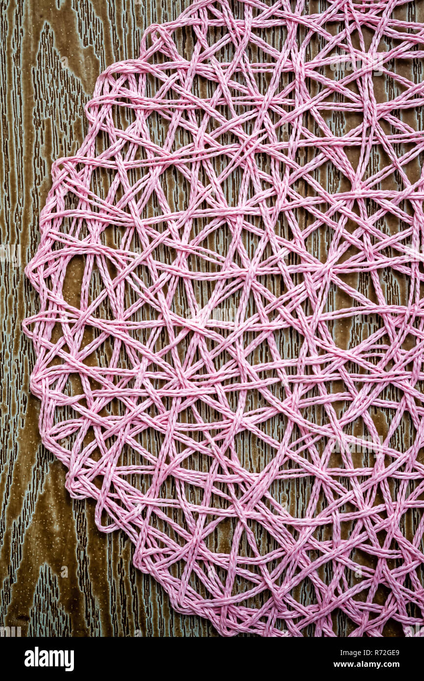 Round American Style Table Mats on Brown Background Stock Photo Alamy