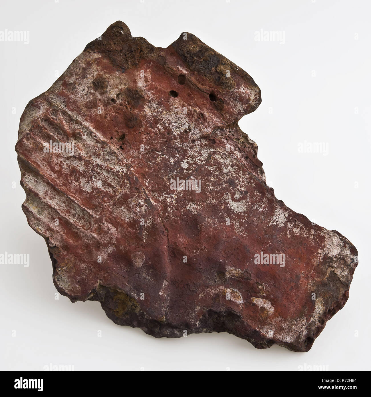 Fragment Of An Iron Hob Or Stove Fireback Soil Found Iron Metal