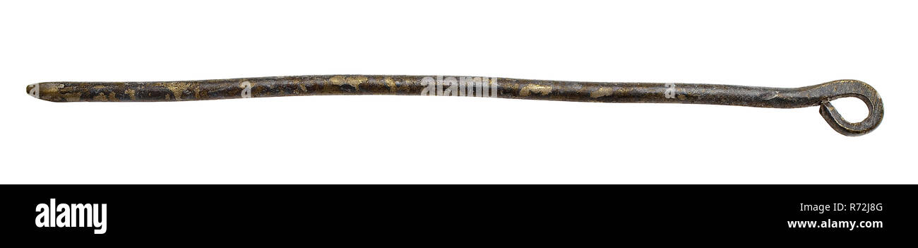 Metal locking pin with tip and curved part (eye), pin fastener part ...