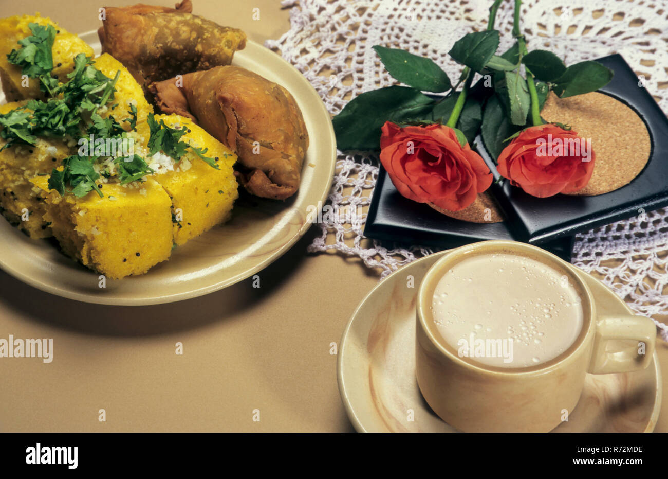 Indian Meal Tea time snacks Stock Photo Alamy