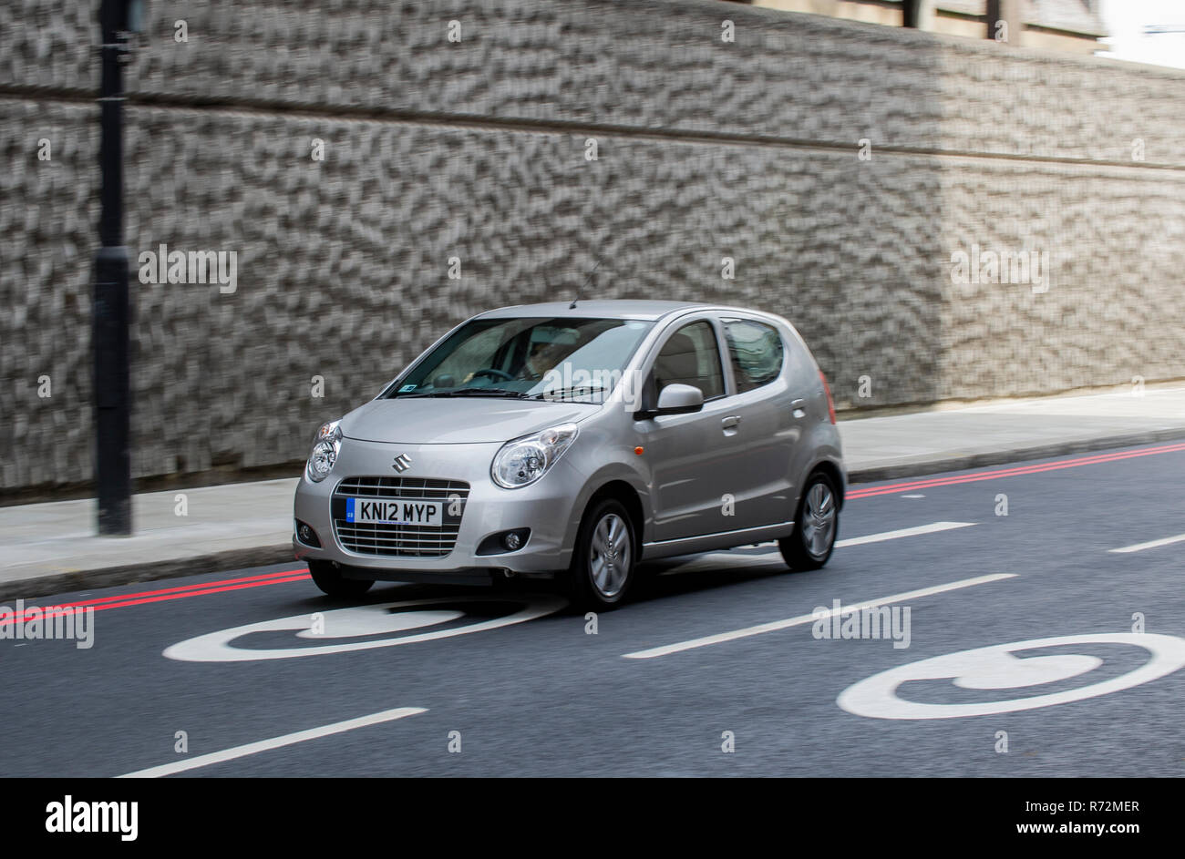 2012 Suzuki Alto driving into the London Congestion charge zone Stock Photo