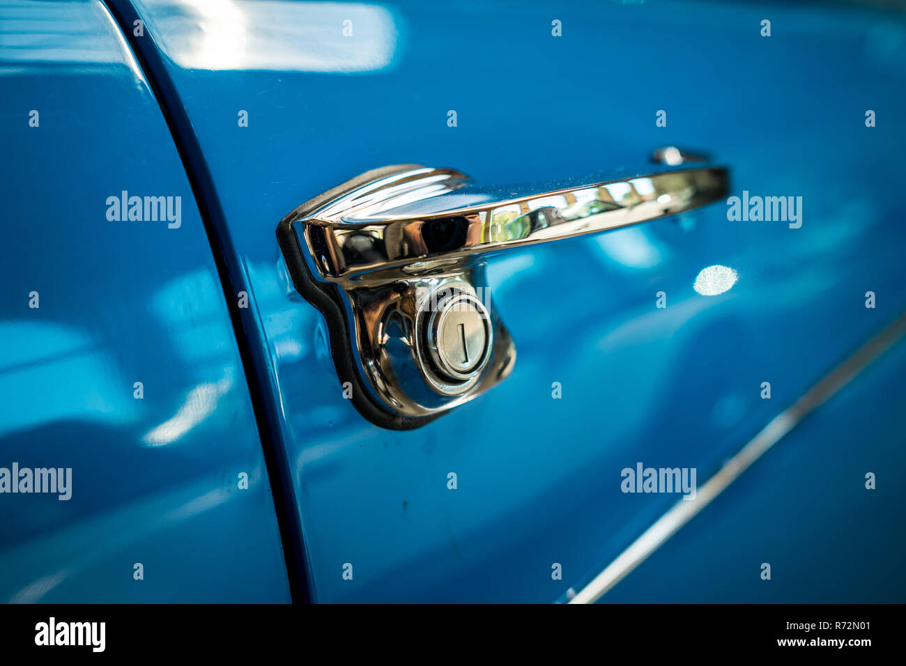 Door handle of an old car Stock Photo Alamy