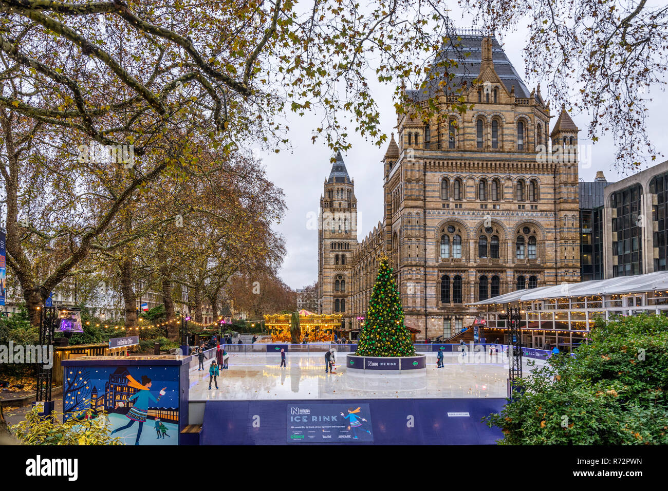 Natural History Ice Rink in London Stock Photo